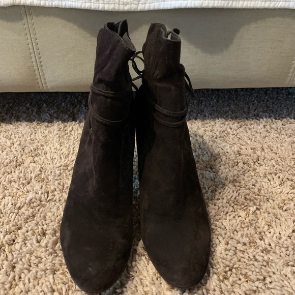 Calvin Klein Brown Suede Booties- Size 7 1/2 - Picture 6 of 9